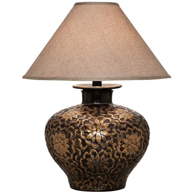Image 1 Arbon Floral Gold Table Lamp