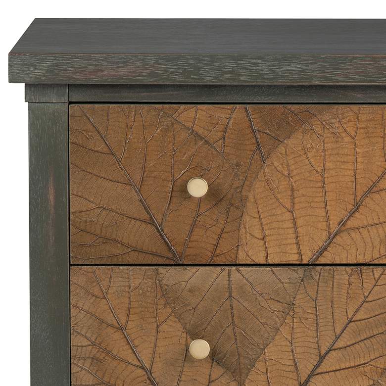 Image 3 Arbor 38" Wide Gray-Green and Brown Leaf 3-Drawer Chest more views