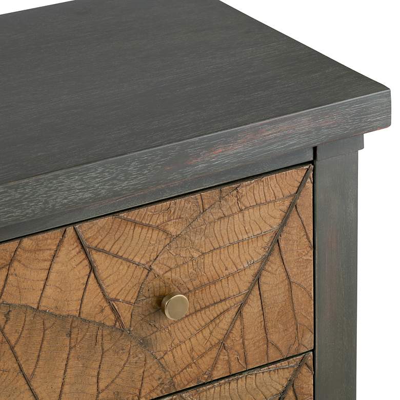Image 4 Arbor 38" Wide Gray-Green and Brown Leaf 3-Drawer Chest more views