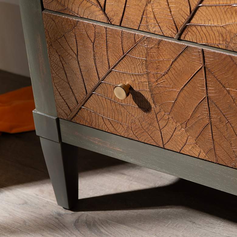 Image 5 Arbor 38" Wide Gray-Green and Brown Leaf 3-Drawer Chest more views