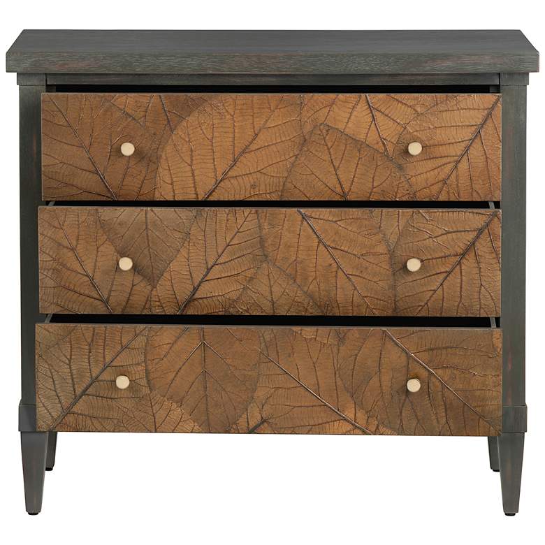 Image 6 Arbor 38" Wide Gray-Green and Brown Leaf 3-Drawer Chest more views