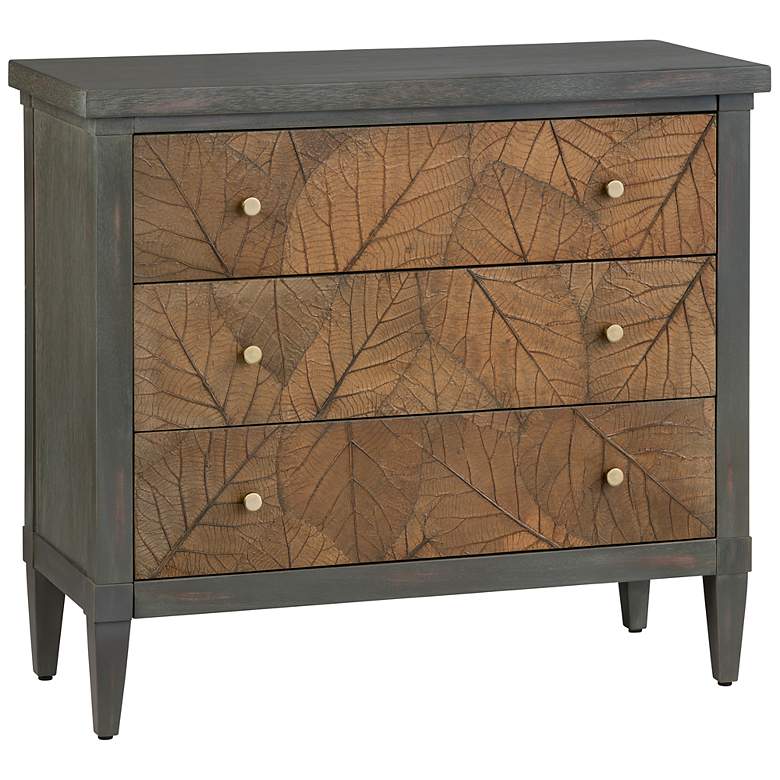 Image 7 Arbor 38" Wide Gray-Green and Brown Leaf 3-Drawer Chest more views