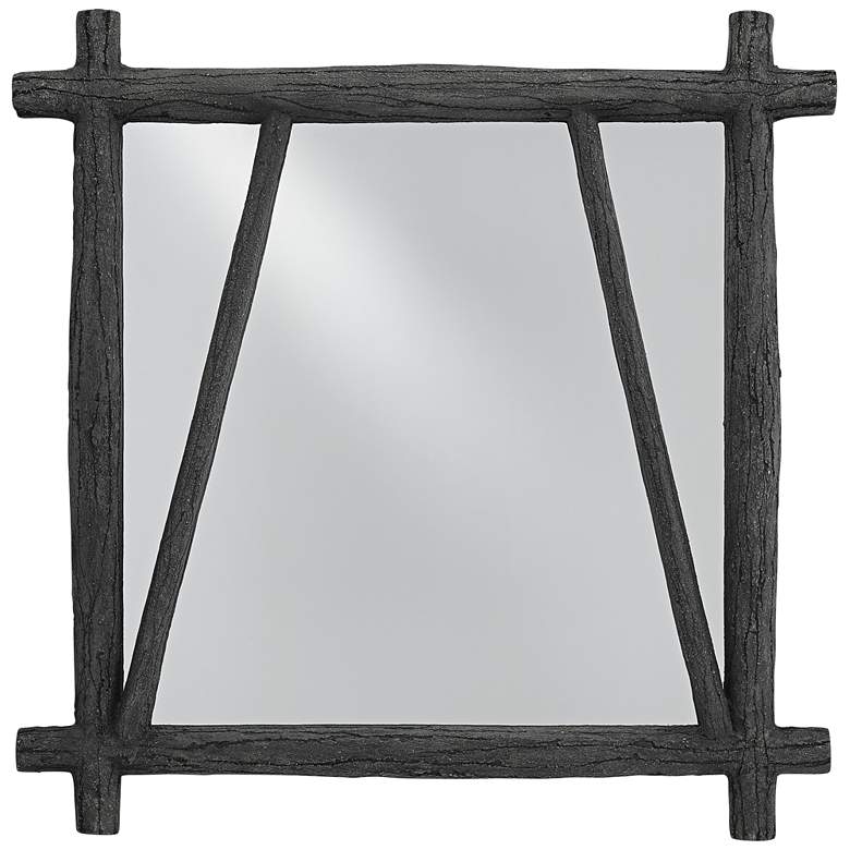 Image 1 Arboria Distressed Black 27 inch Square Wall Mirror