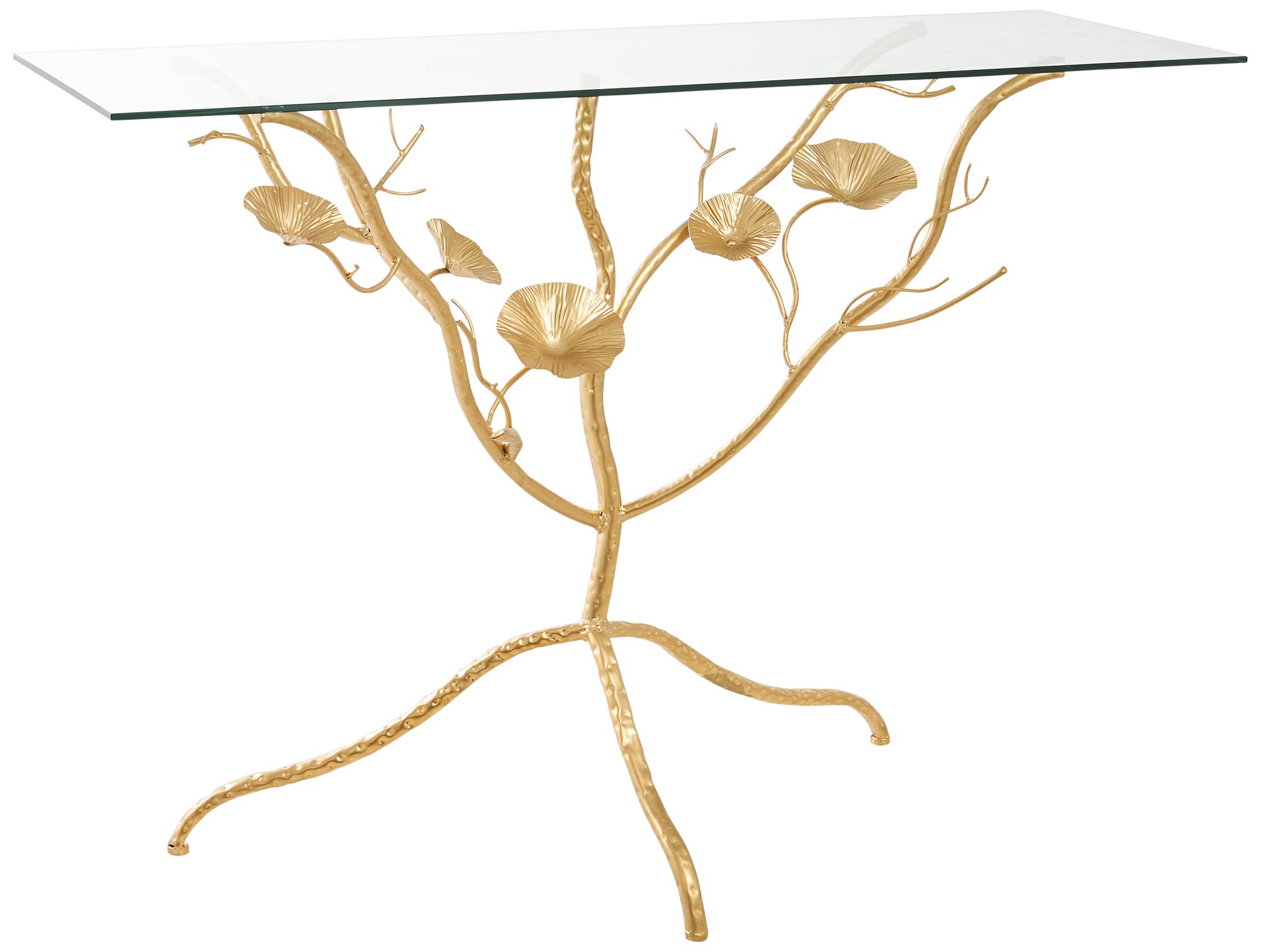 Image 2 Arborist 43 1/4" Wide Gold Metal Branch Floral Console Table