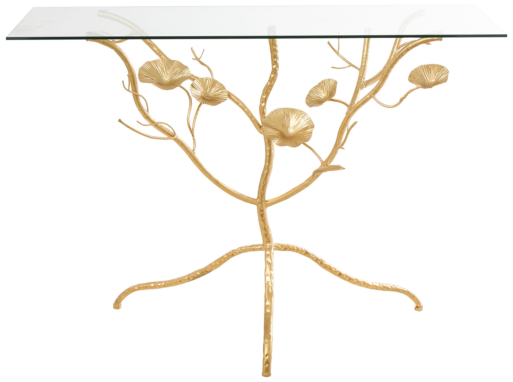 Image 4 Arborist 43 1/4" Wide Gold Metal Branch Floral Console Table more views
