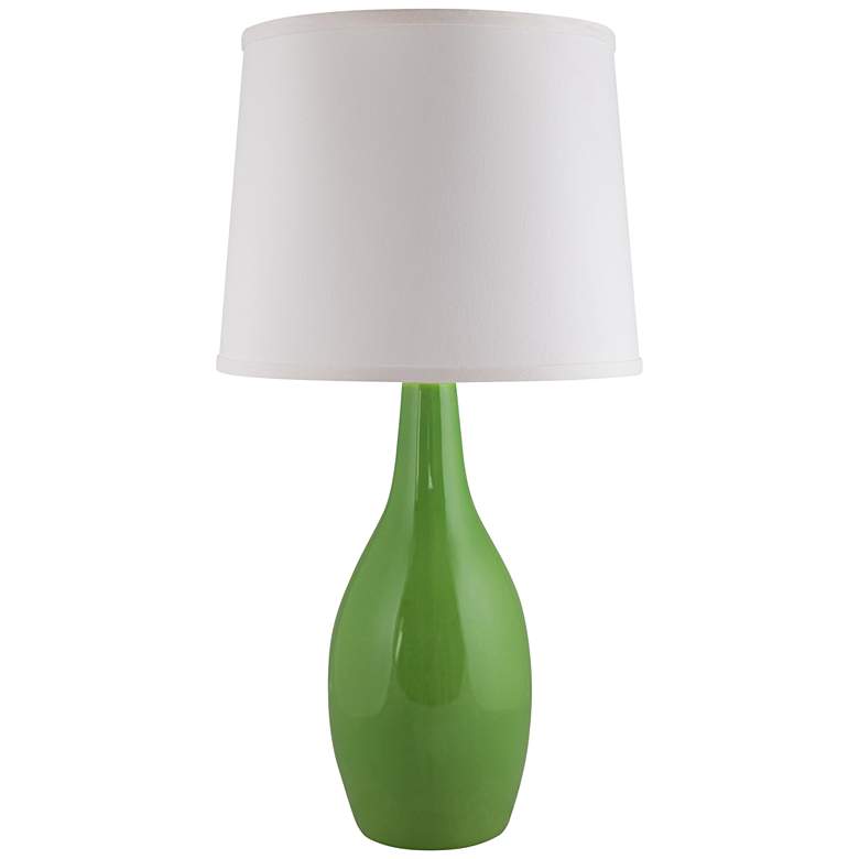 Image 1 Arby 25" Hight Modern Clover Green Gloss Droplet Ceramic Table Lamp