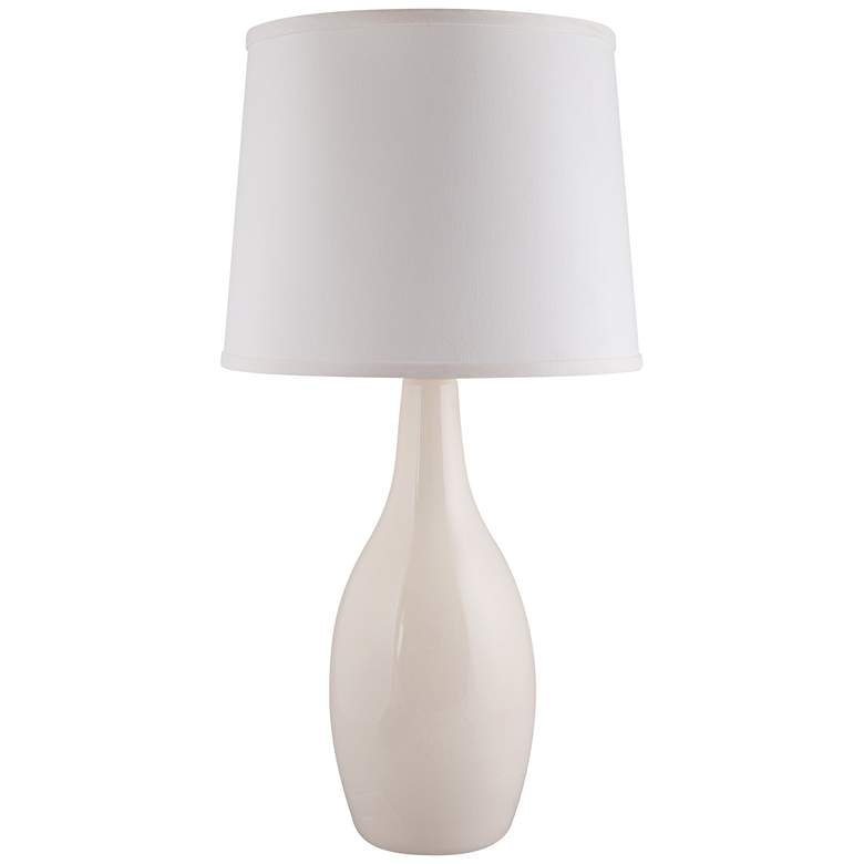 Image 1 Arby 25" Modern White Gloss Droplet Ceramic Table Lamp