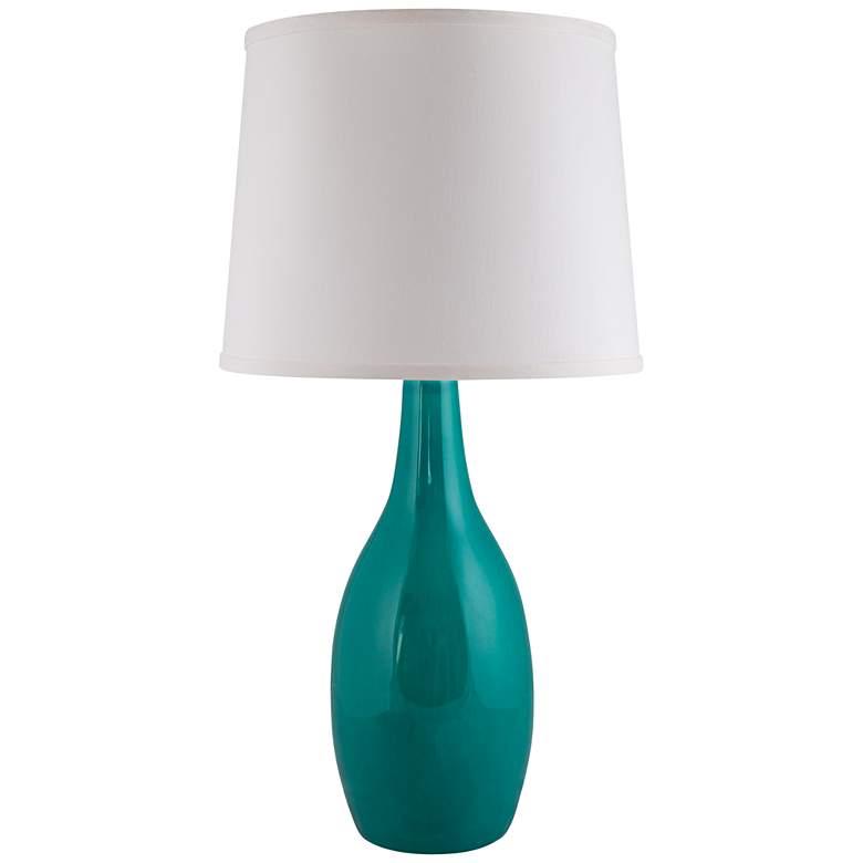 Image 1 Arby Bayside Turquoise Gloss Droplet Ceramic Table Lamp