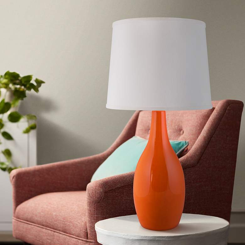 Image 1 Arby Orange Nectar Gloss Droplet Ceramic Table Lamp