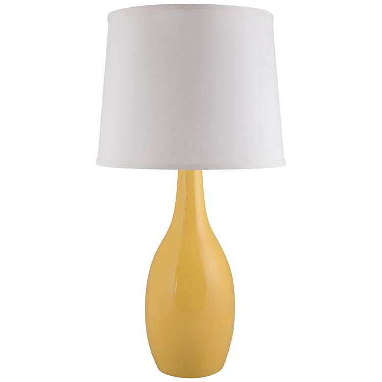 Image 1 Arby Straw Yellow Gloss Droplet Ceramic Table Lamp