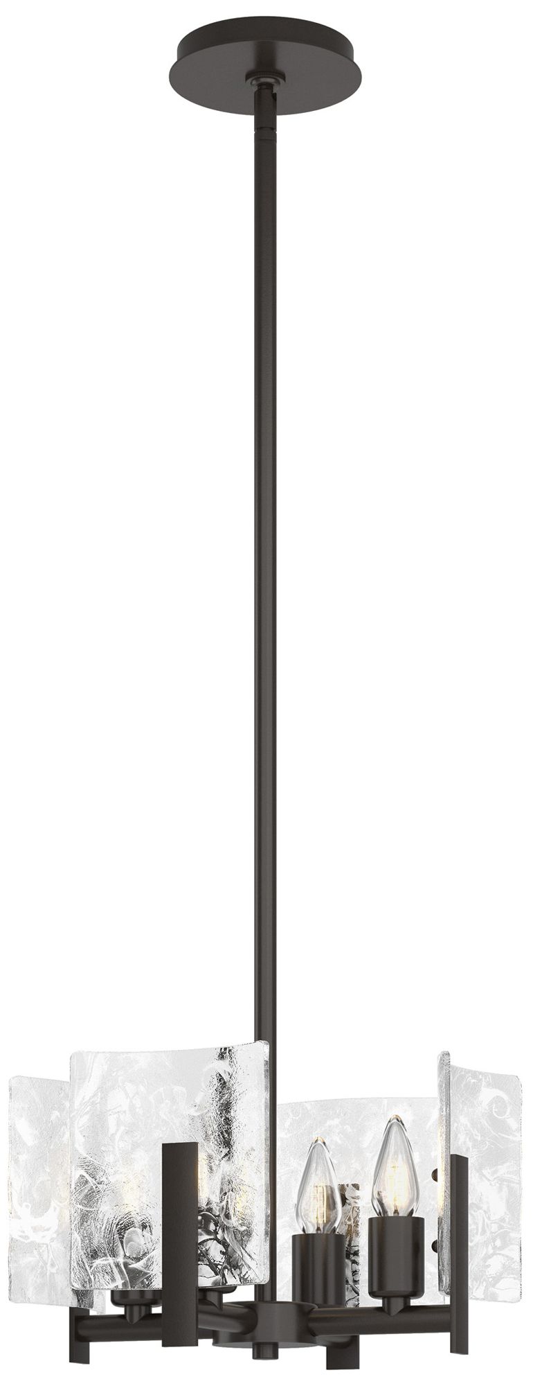Arc 13.5" Wide 4-Light Oil Rubbed Bronze Pendant w/ White Swirl Glass