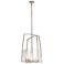 Arc 18.7" Wide Soft Gold Pendant With White Swirl Glass Shade