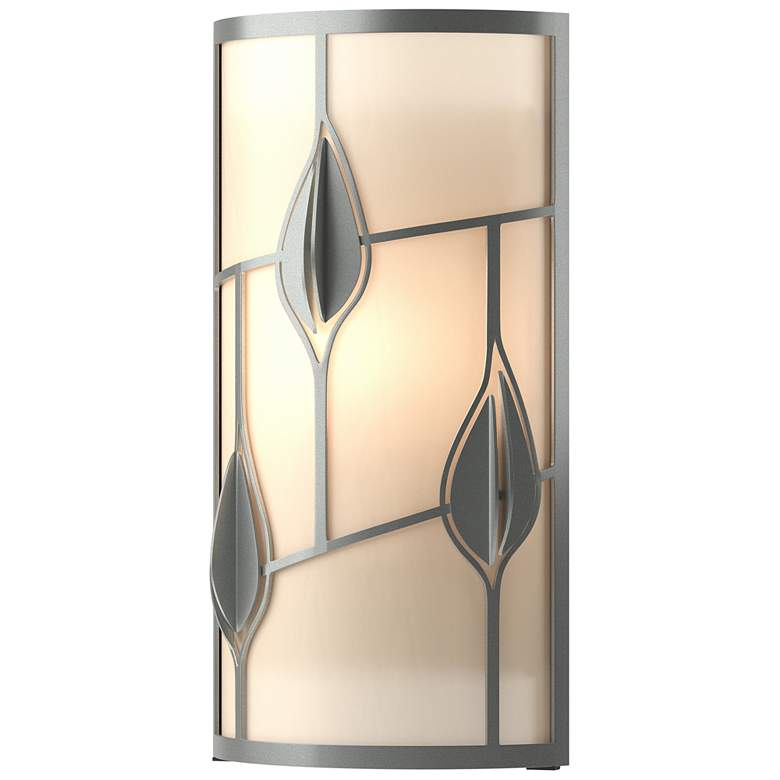 Image 1 Arc 3-Light Bath Sconce - Soft Gold Finish - White Swirl Glass
