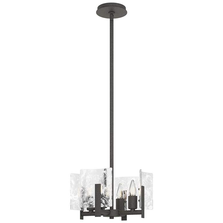 Image 1 Arc 4-Light Semi-Flush/Pendant - Iron - White Swirl Glass