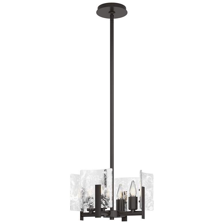 Image 1 Arc 4-Light Semi-Flush/Pendant - Oil Rubbed Bronze - White Swirl Glass