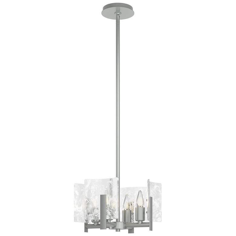 Image 1 Arc 4-Light Semi-Flush/Pendant - Platinum - White Swirl Glass