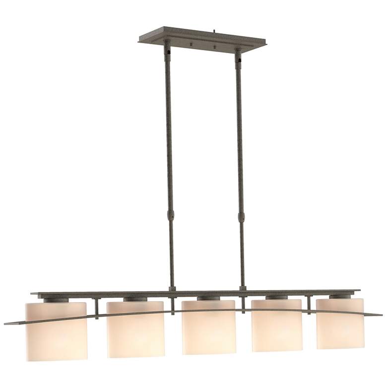Image 1 Arc 41.9" Wide 5 Light Natural Iron Ellipse Pendant