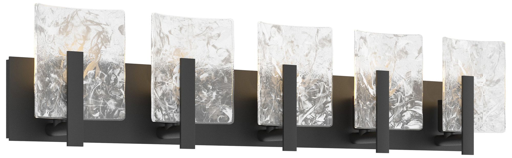 Arc 5-Light Sconce - Black - White Swirl Glass - Made to Order