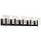 Arc 5-Light Sconce - Black - White Swirl Glass