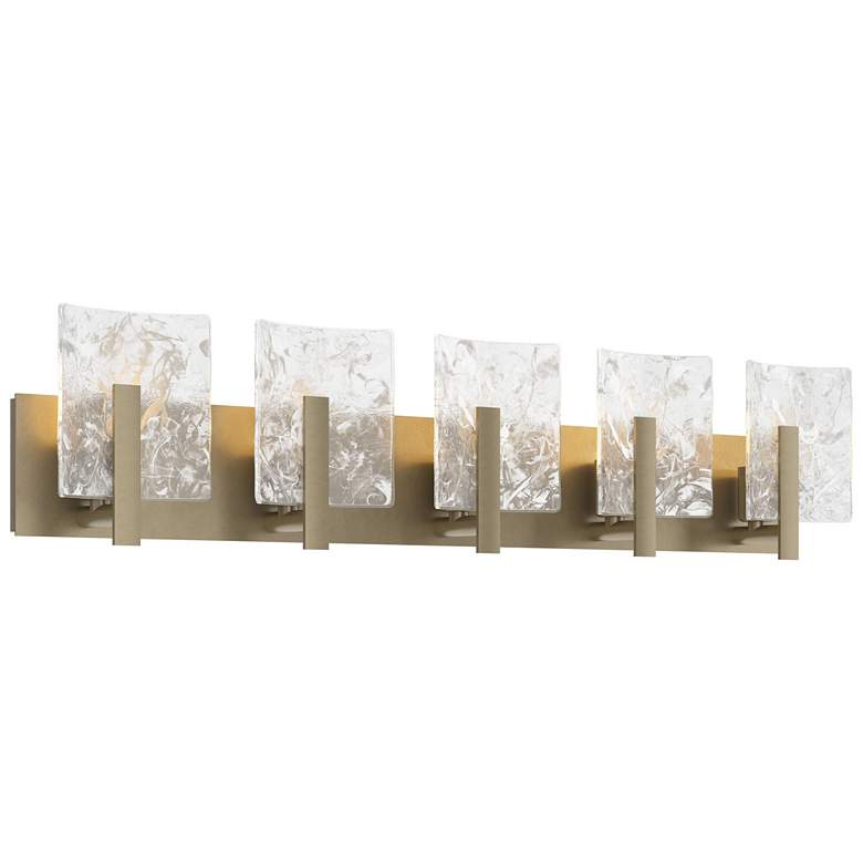Image 1 Arc 5-Light Sconce - Gold - White Swirl Glass