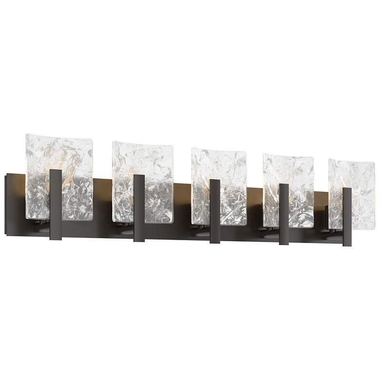 Image 1 Arc 5-Light Sconce - Oil Rubbed Bronze - White Swirl Glass