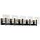 Arc 5-Light Sconce - Oil Rubbed Bronze - White Swirl Glass