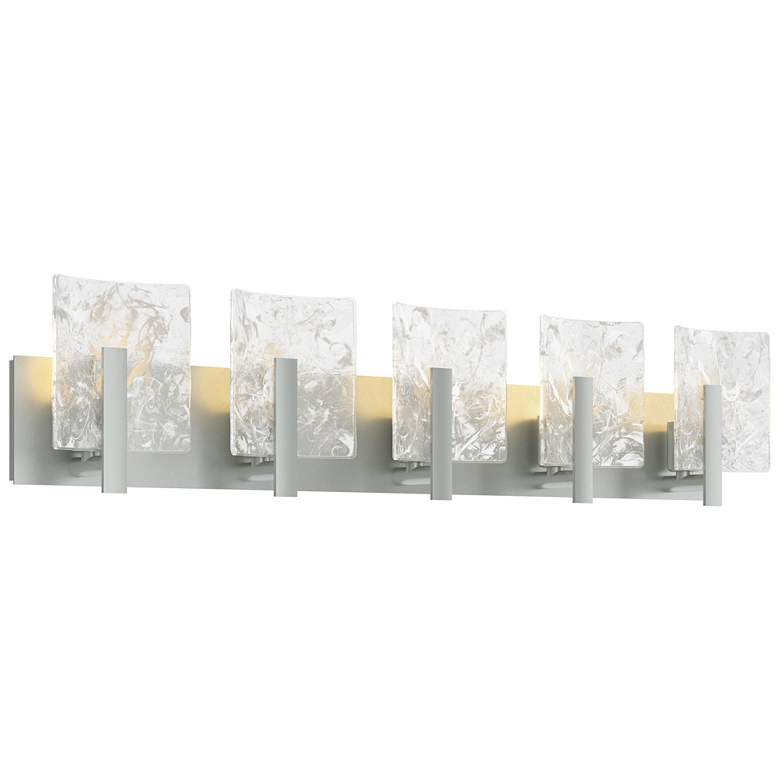 Image 1 Arc 5-Light Sconce - Platinum - White Swirl Glass
