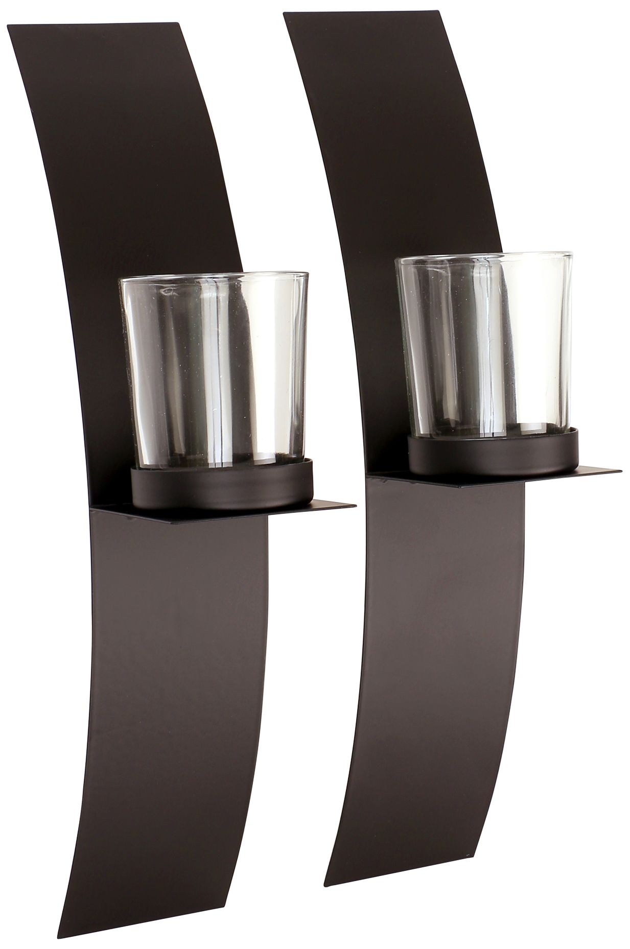 Arc Black Wall Sconce Votive Candle Holders Set of 2 - #293A0