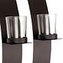 Arc Black Wall Sconce Votive Candle Holders Set of 2