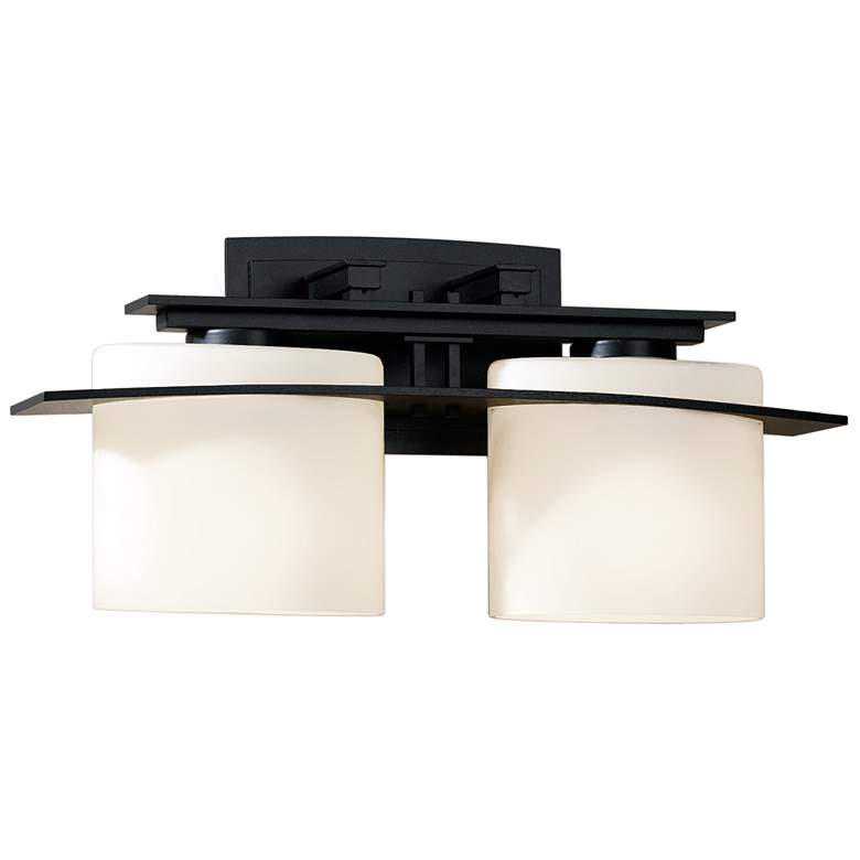 Image 1 Arc Ellipse 2 Light Sconce - Black Finish - Opal Glass