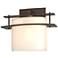 Arc Ellipse 7.4" High Bronze Sconce With Opal Glass Shade