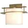 Arc Ellipse 7.4" High Modern Brass Sconce With Opal Glass Shade