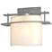 Arc Ellipse 7.4" High Vintage Platinum Sconce With Opal Glass Shade