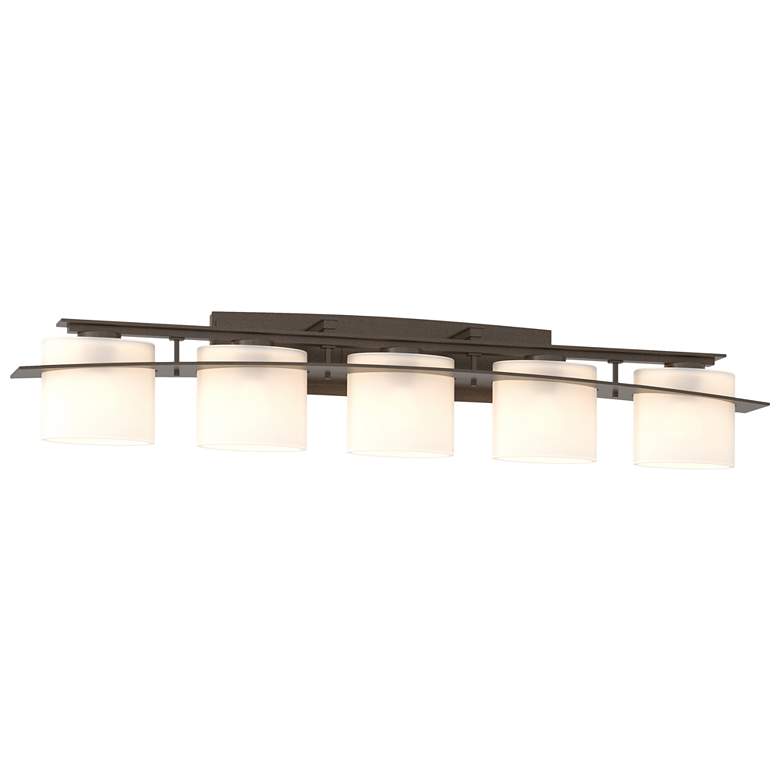 Image 1 Arc Ellipse 8 inch High 5 Light Bronze Sconce With Opal Glass Shade