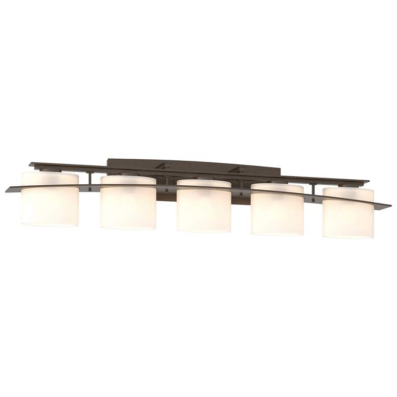 Image 1 Arc Ellipse 8" High 5 Light Bronze Sconce With Opal Glass Shade