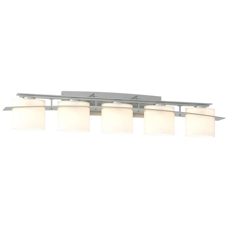 Image 1 Arc Ellipse 8" High 5 Light Vintage Platinum Sconce With Opal Glass Sh
