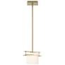 Arc Ellipse 9" Wide Modern Brass Mini-Pendant With Opal Glass Shade