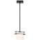 Arc Ellipse 9" Wide Oil Rubbed Bronze Mini-Pendant With Opal Glass Sha