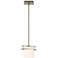 Arc Ellipse 9" Wide Soft Gold Mini-Pendant With Opal Glass Shade