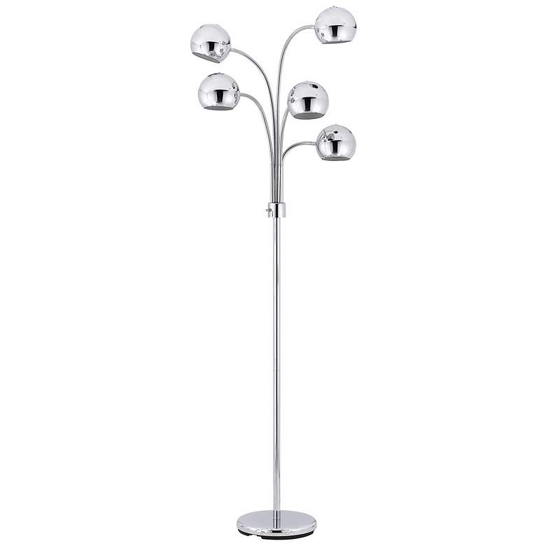 Image 1 Arc Lamp Chrome with Metal Shades Floor Lamp