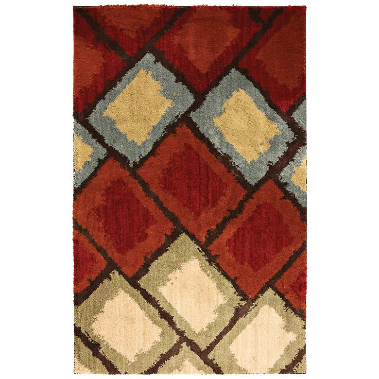 Image 1 ARC Shaggy Vibes Abercorn 5&#39;x8&#39; Moroccan Red Rug