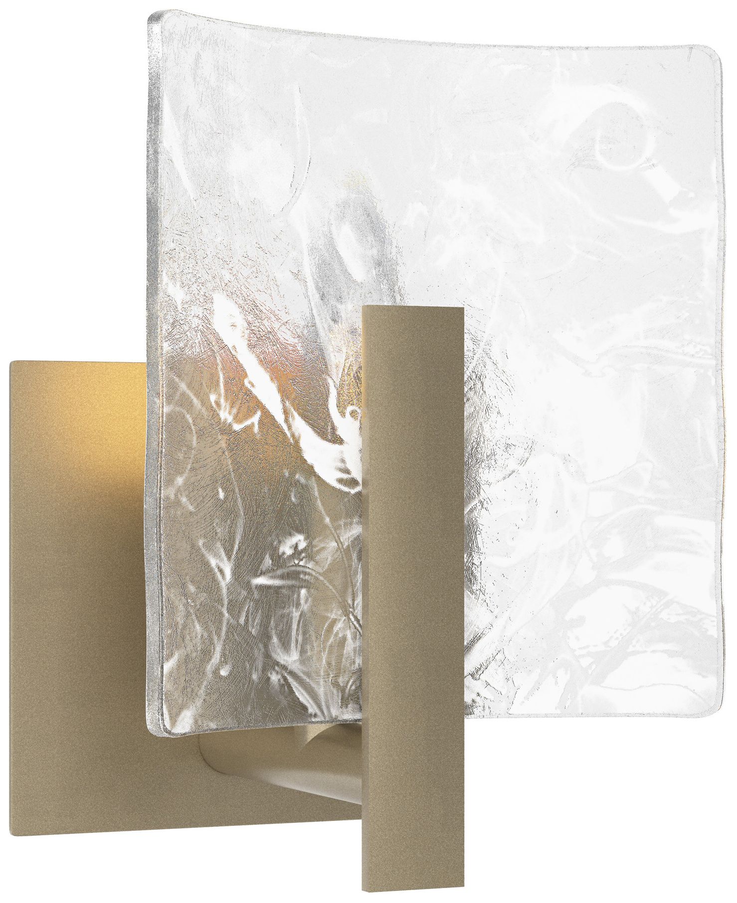 Arc Small 1-Light Sconce - Gold - White Swirl Glass - Made to Order