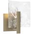 Arc Small 1-Light Sconce - Gold - White Swirl Glass