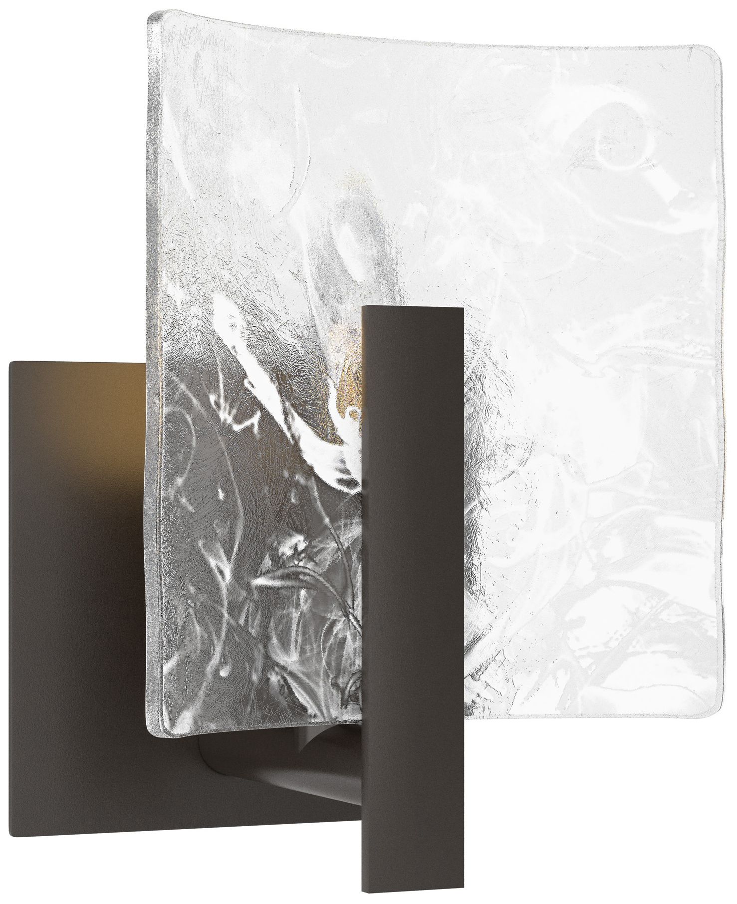 Arc Small 1-Light Sconce Oil Rubbed Bronze White Swirl Glass Made to Order