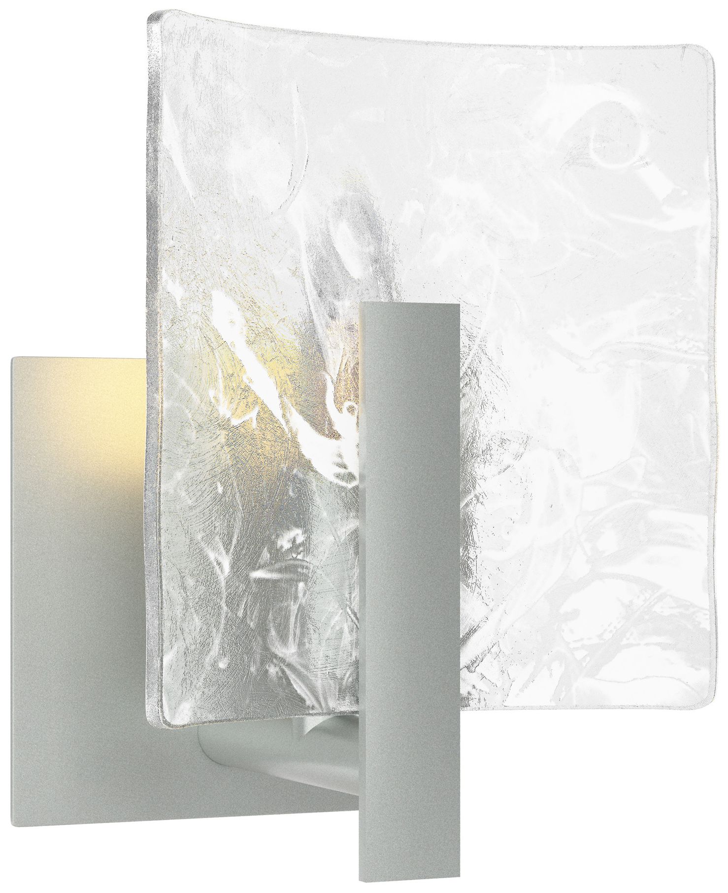 Arc Small 1-Light Sconce - Platinum - White Swirl Glass