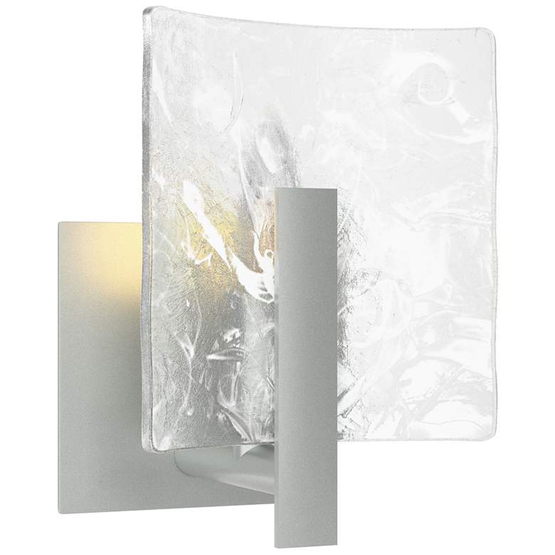 Image 1 Arc Small 1-Light Sconce - Platinum - White Swirl Glass