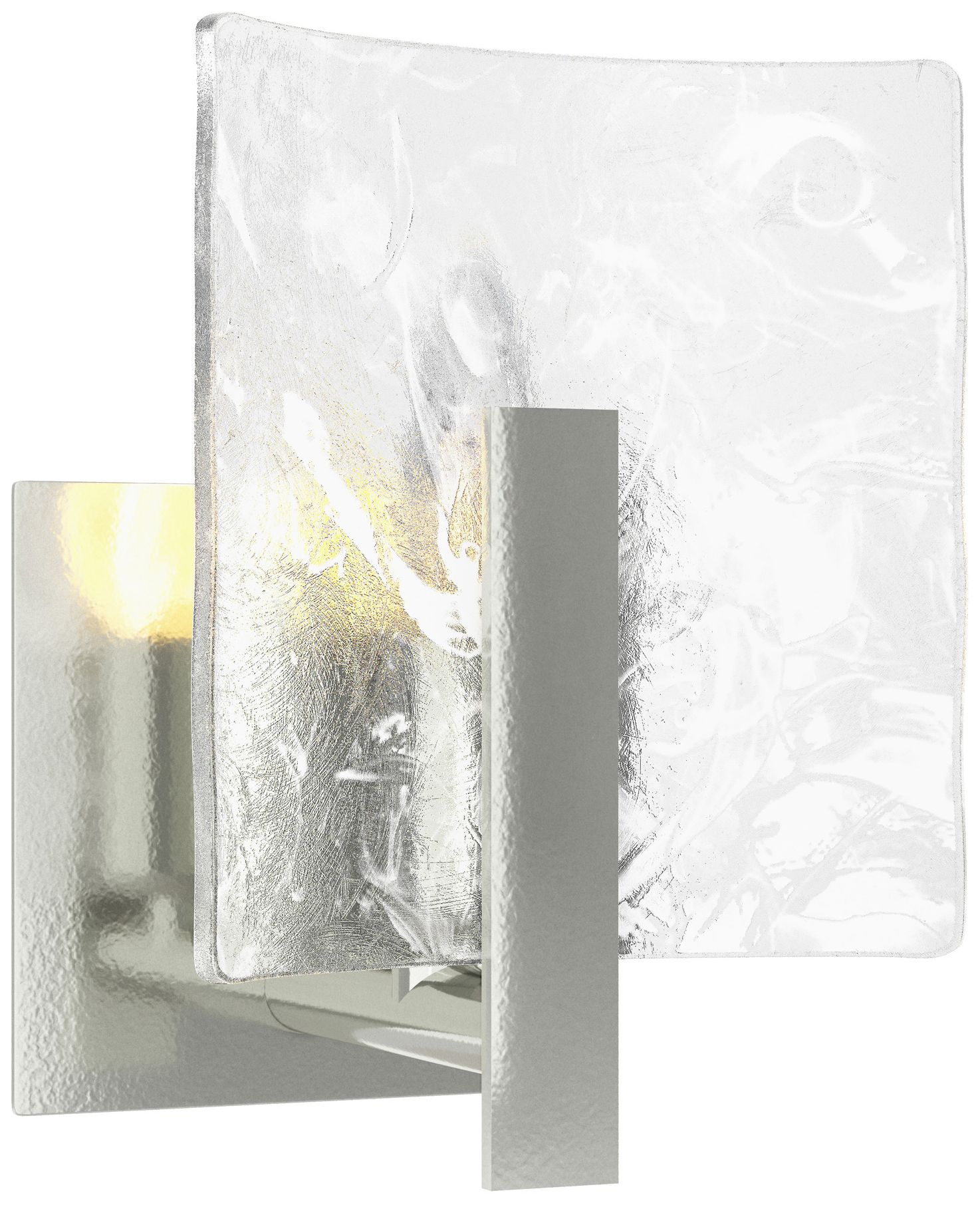 Arc Small 1-Light Sconce - Sterling - White Swirl Glass - Made to Order