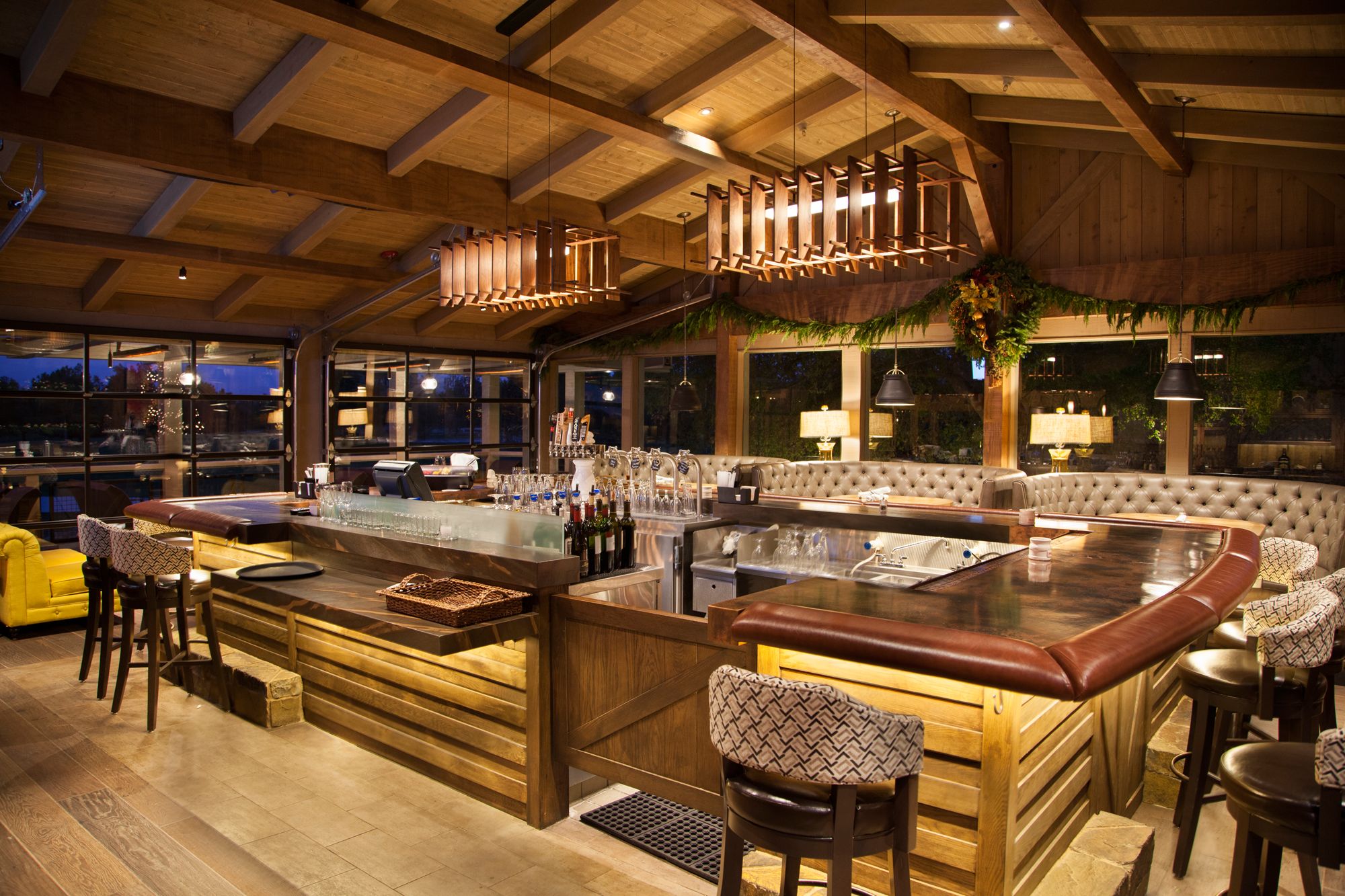 Arca 49" Wide Oiled Walnut LED Kitchen Island Light Pendant 1R653