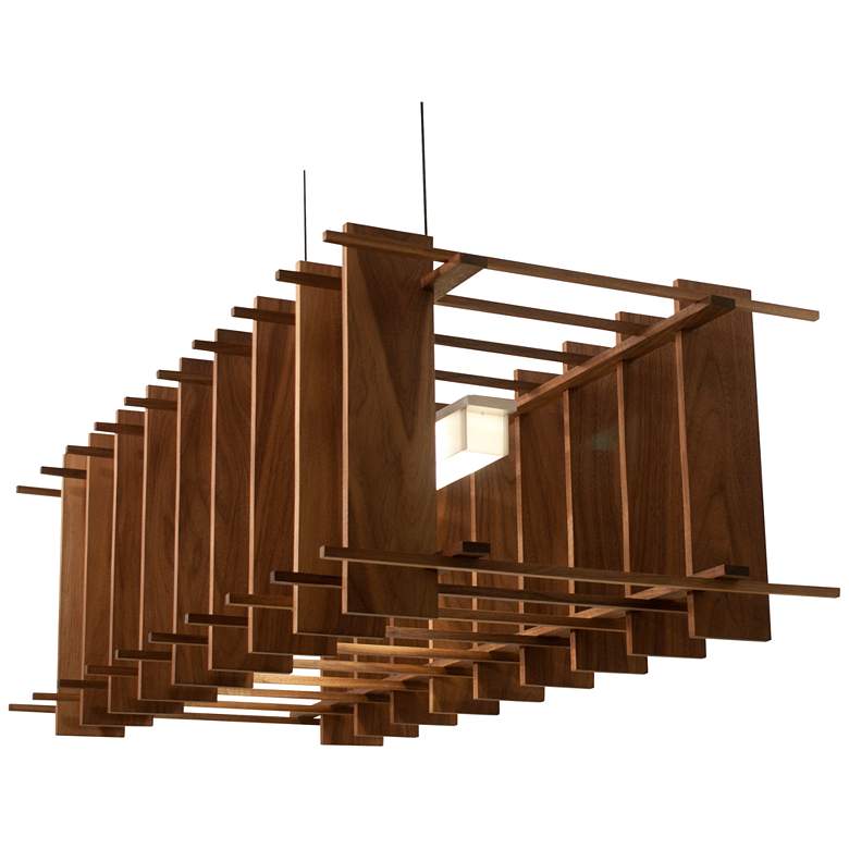 Image 4 Arca 49" Wide Oiled Walnut LED Modern Linear Kitchen Island Pendant more views
