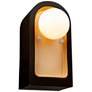 Arcade 9" High Carbon Matte Black and Gold Wall Sconce
